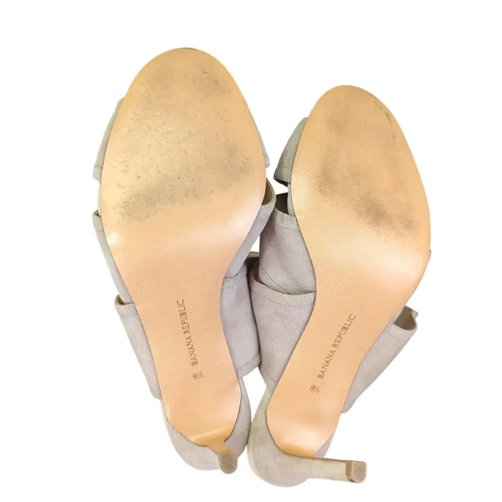 Banana Republic Jacee Suede Ankle Wrap Heels Stiletto Gladiator Women's 9.5 4-In
